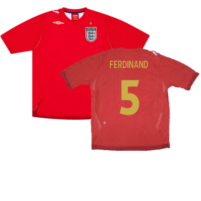 England 2006-08 Away Shirt (M) (Excellent) (FERDINAND 5)