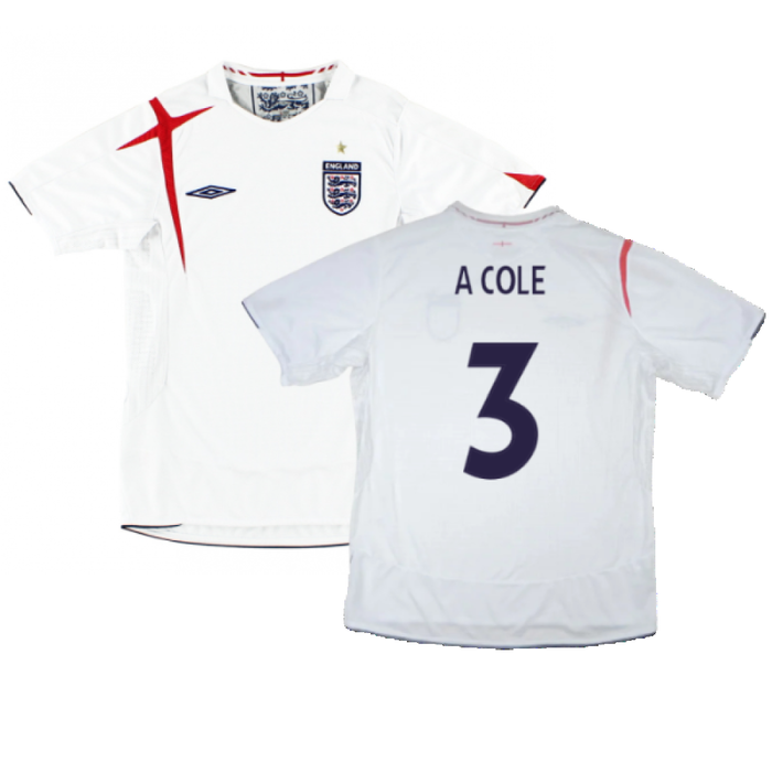 England 2006-08 Home Shirt (XL) (Excellent) (A COLE 3)