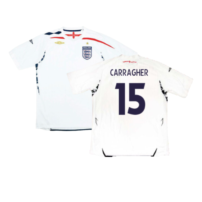 England 2007-09 Home Shirt (Very Good) (CARRAGHER 15)