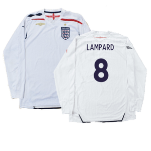 England 2007-09 Long Sleeve Home Shirt (XXL) (Very Good) (LAMPARD 8)_0
