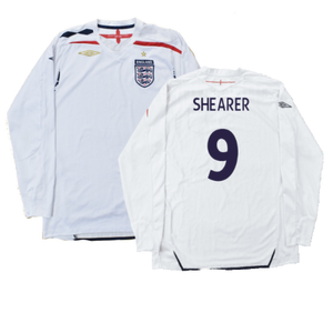 England 2007-09 Long Sleeve Home Shirt (XXL) (Very Good) (SHEARER 9)_0