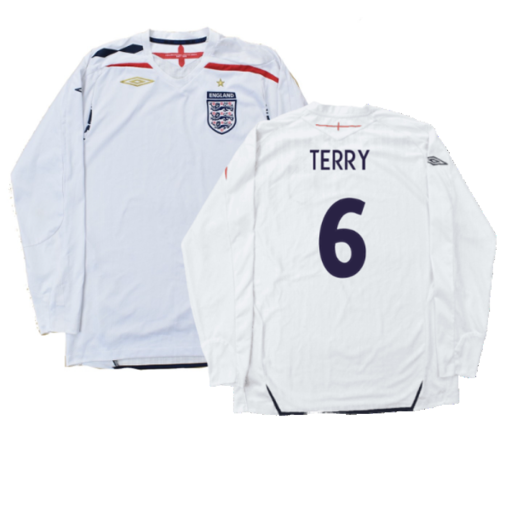 England 2007-09 Home Long Sleeved Shirt (L) (Mint) (TERRY 6)_0