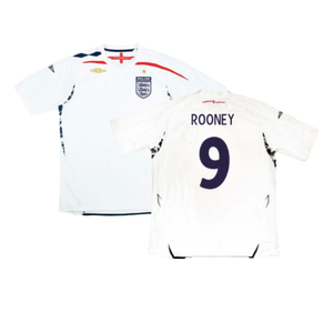 England 2007-09 Home Shirt (XL) (Excellent) (ROONEY 9)_0