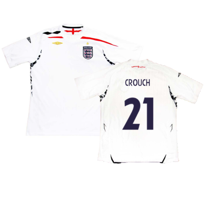 England 2007-2009 Home Shirt (XL) (CROUCH 21) (Good)