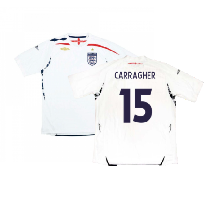 England 2007-2009 Home Shirt (L) (Excellent) (CARRAGHER 15)