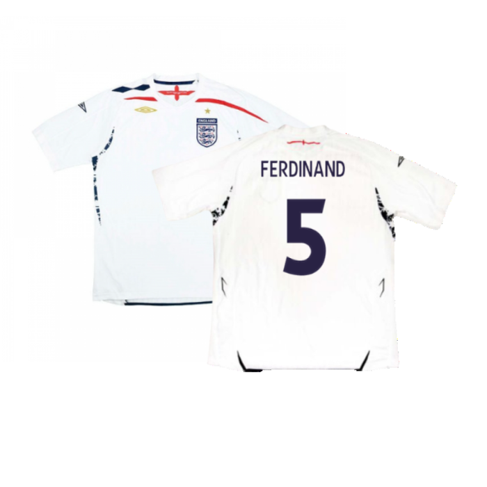 England 2007-2009 Home Shirt (L) (Excellent) (FERDINAND 5)