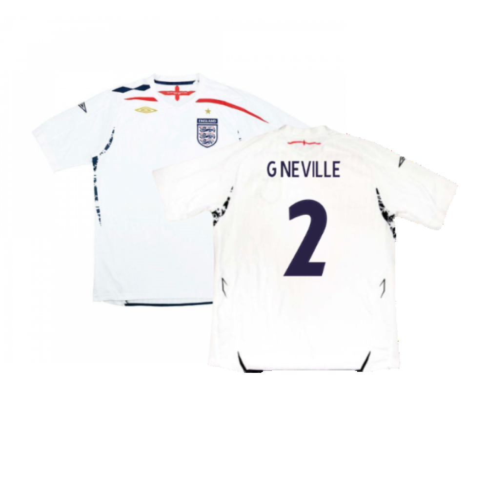 England 2007-09 Home Shirt (Very Good) (G NEVILLE 2)_0