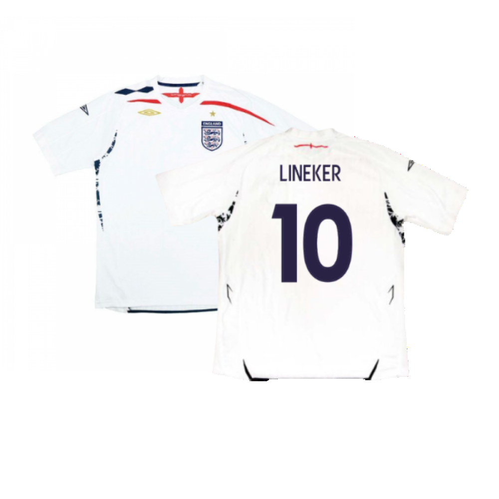 England 2007-2009 Home Shirt (L) (Excellent) (LINEKER 10)_0
