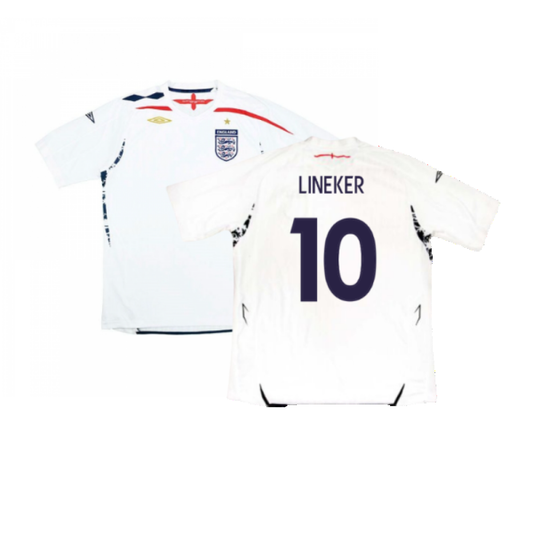 England 2007-09 Home Shirt (Very Good) (LINEKER 10)_0