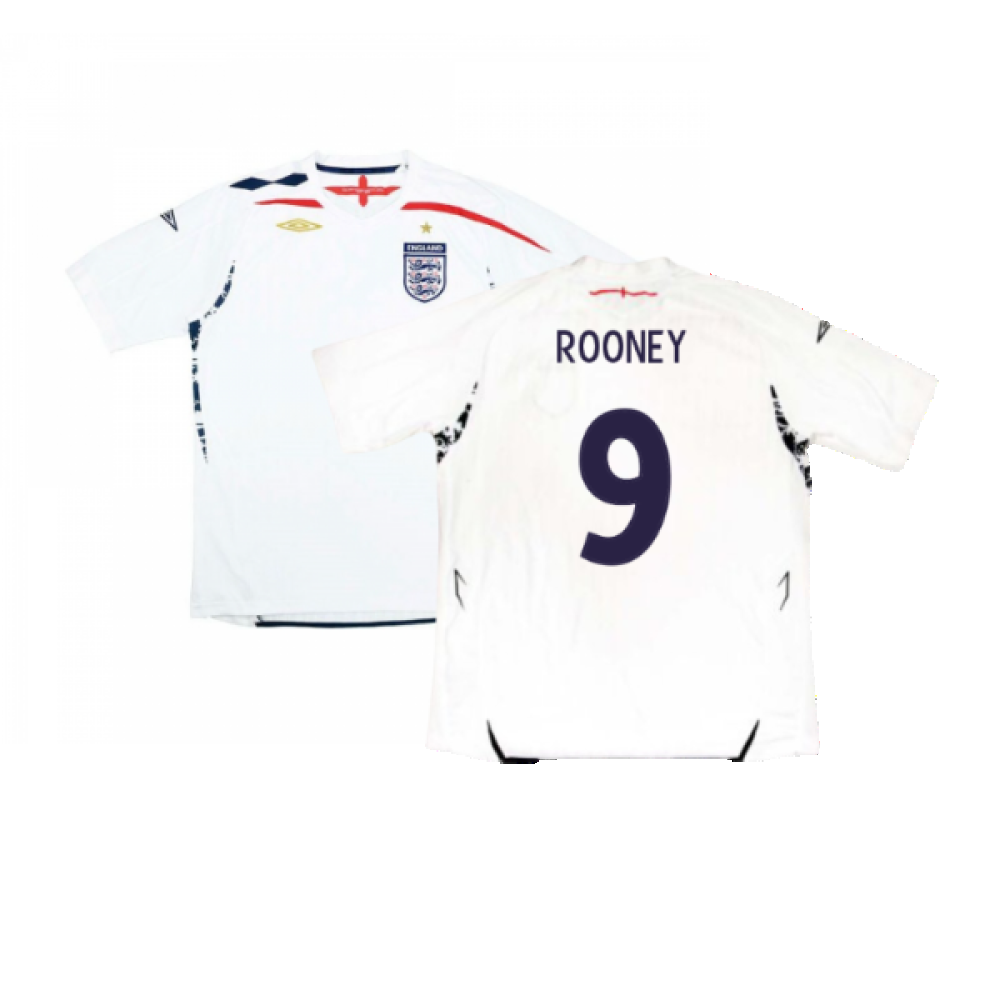 England 2007-2009 Home Shirt (L) (Excellent) (ROONEY 9)_0