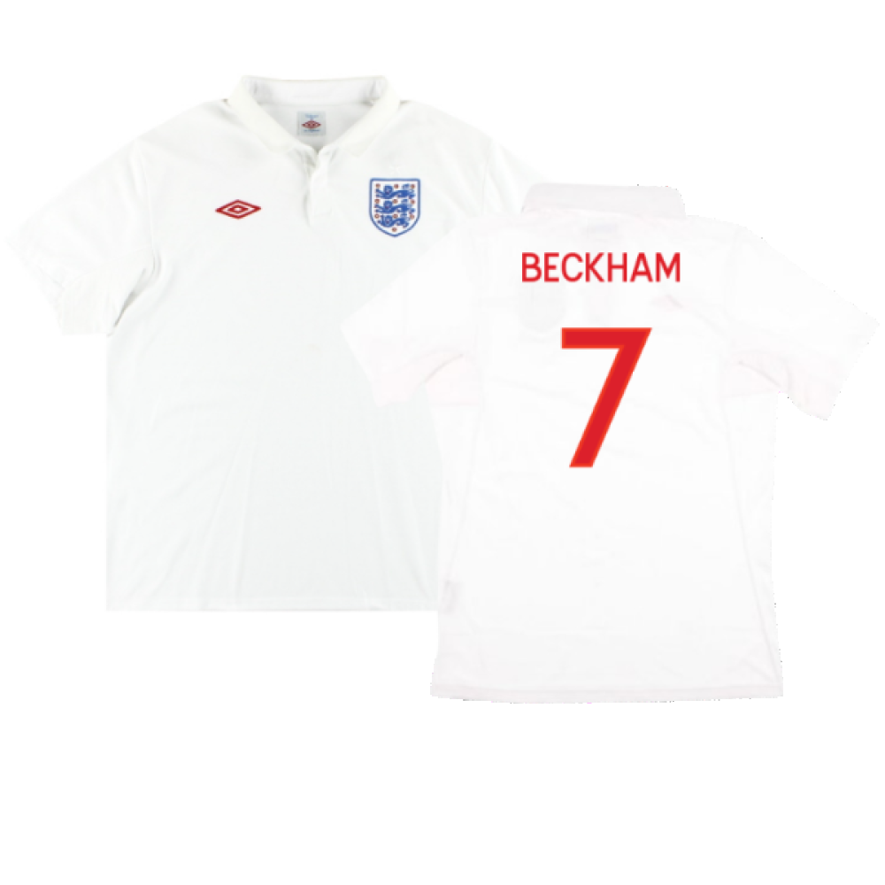 England 2009-10 Home Shirt (L) (Good) (BECKHAM 7)_0