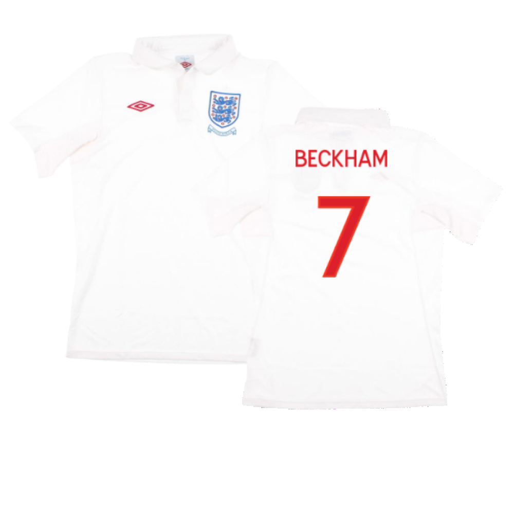 England 2009-10 Home Shirt (With South Africa Badge Detail) (XL) (Mint) (BECKHAM 7)_0