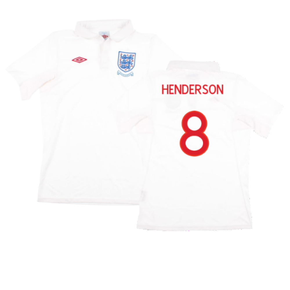 England 2009-10 Home Shirt (With South Africa Badge Detail) (L) (Very Good) (HENDERSON 8)_0