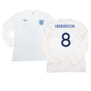 England 2010-12 Long Sleeve Home Shirt (L) (Excellent) (HENDERSON 8)_0