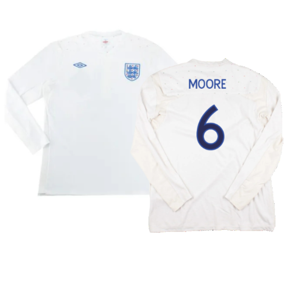 England 2010-12 Long Sleeve Home Shirt (L) (Excellent) (Moore 6)_0