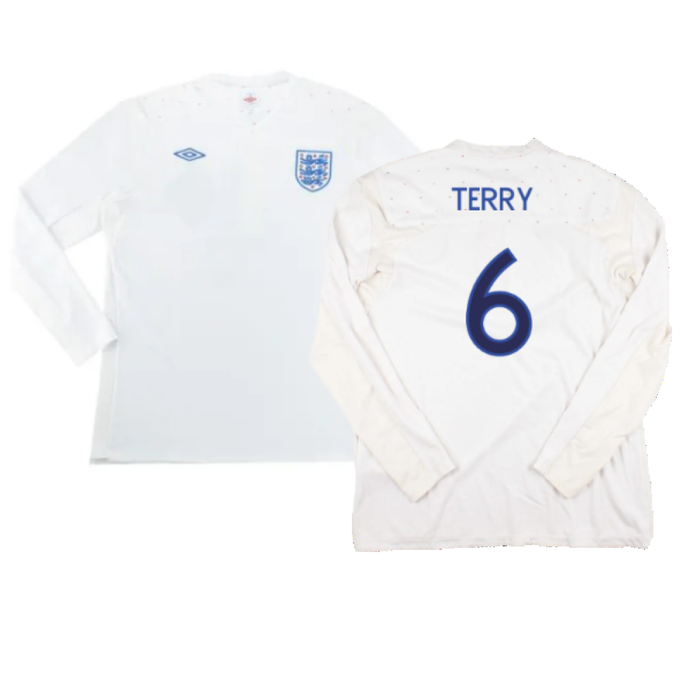 England 2010-12 Long Sleeve Home Shirt (M) (Fair) (TERRY 6)_0