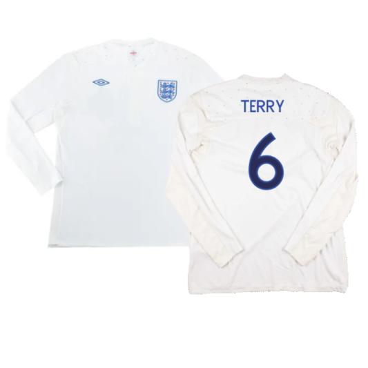 England 2010-12 Long Sleeve Home Shirt (M) (Fair) (TERRY 6)_0