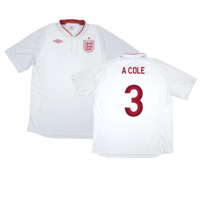 England 2012-13 Home Shirt (XXL) (Fair) (A Cole 3)