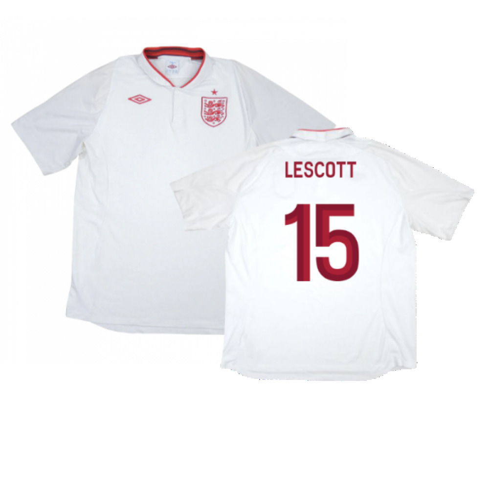 England 2012-13 Home Shirt (L) (Fair) (Lescott 15)_0