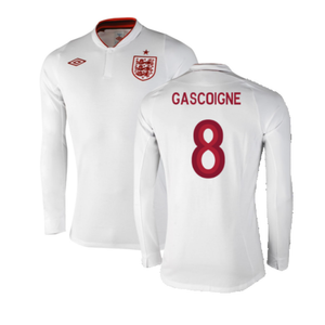 England 2012-13 Long Sleeve Home Shirt (L) (Fair) (Gascoigne 8)_0