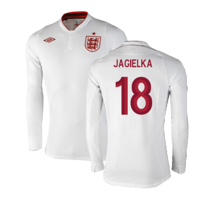 England 2012-13 Long Sleeve Home Shirt (L) (Fair) (Jagielka 18)