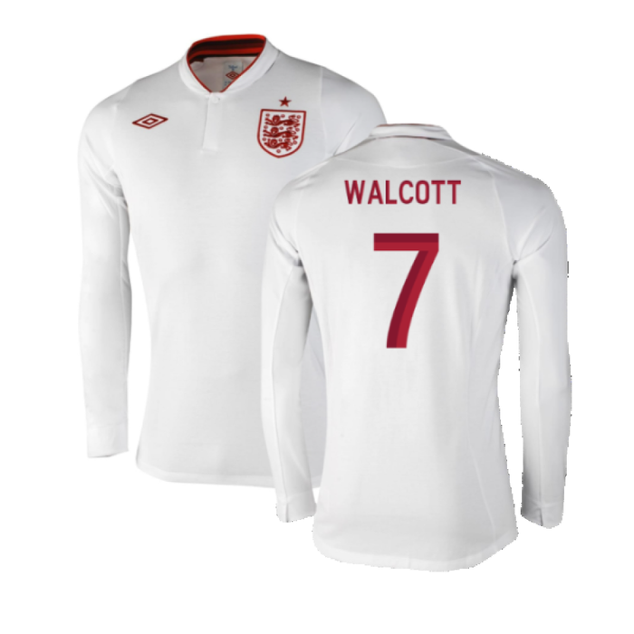 England 2012-13 Long Sleeve Home Shirt (L) (Fair) (Walcott 7)