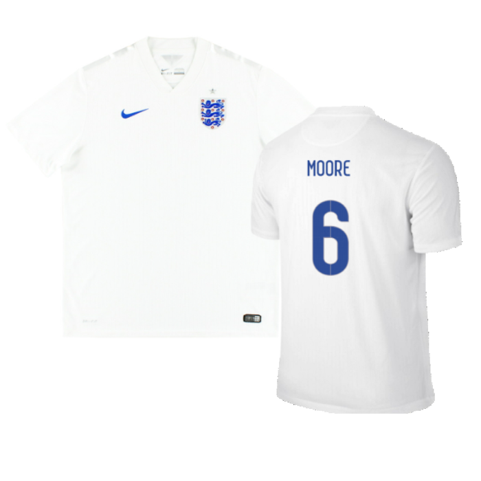 England 2014-16 Home Shirt (XL) (Good) (MOORE 6)