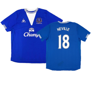 Everton 2009-10 Home Shirt (M) (Excellent) (Neville 18)_0