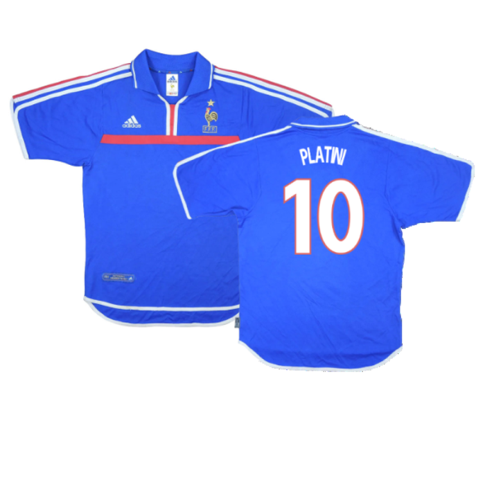 France 2000-02 Home Shirt (Excellent) (PLATINI 10)