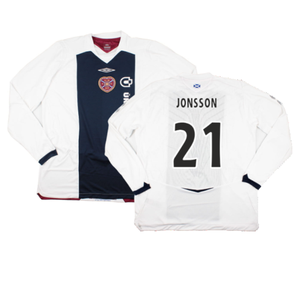Hearts 2008-09 Long Sleeve Away Shirt (XXL) (Jonsson 21) (Mint)_0