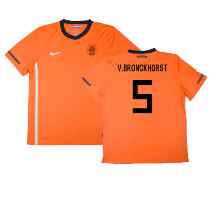 Holland 2010-11 Home Shirt (S) (Excellent) (V.Bronckhorst 5)