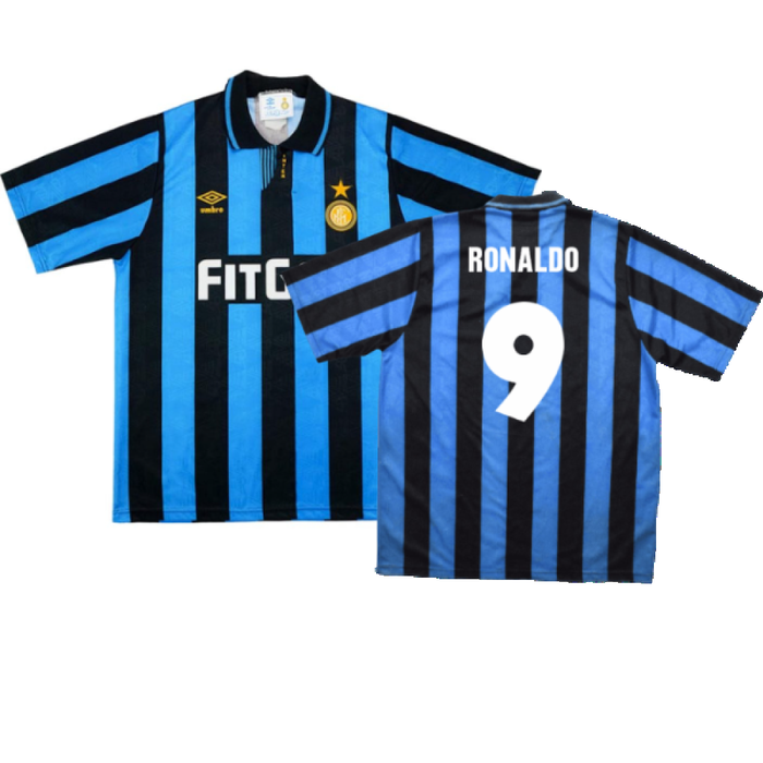 Inter Milan 1991-1992 Home Shirt (L) (Excellent) (RONALDO 9)