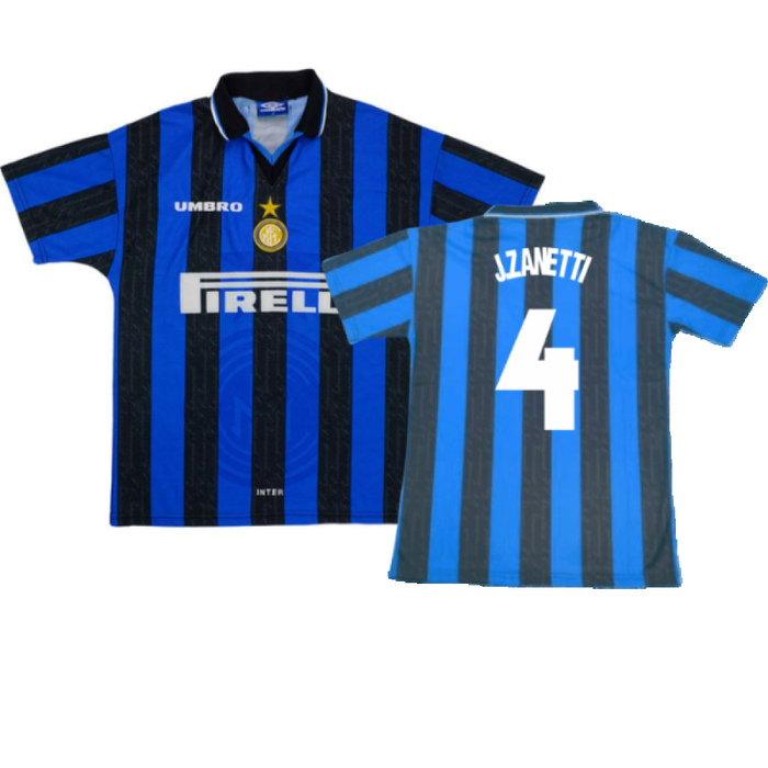 Inter Milan 1997-98 Home Shirt (M) (Excellent) (J.ZANETTI 4)