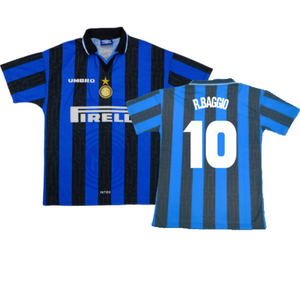 Inter Milan 1997-98 Home Shirt (M) (Excellent) (R.Baggio 10)_0