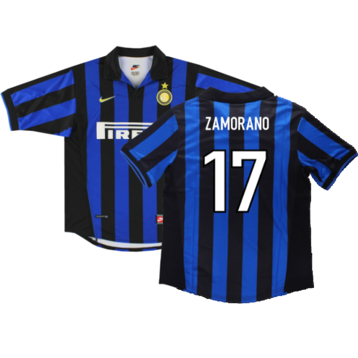 Inter Milan 1998-1999 Home Shirt (XL) (Very Good) (Zamorano 17)