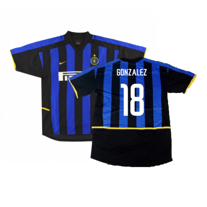 Inter Milan 2002-03 Home Shirt (Very Good) (Gonzalez 18)