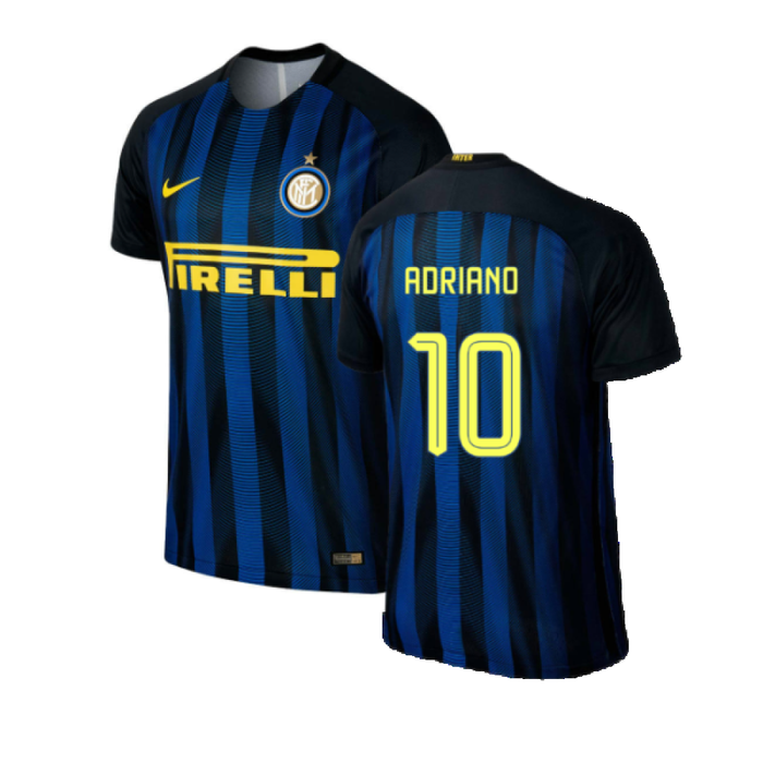 Inter Milan 2016-17 Home Shirt (S) (Excellent) (Adriano 10)