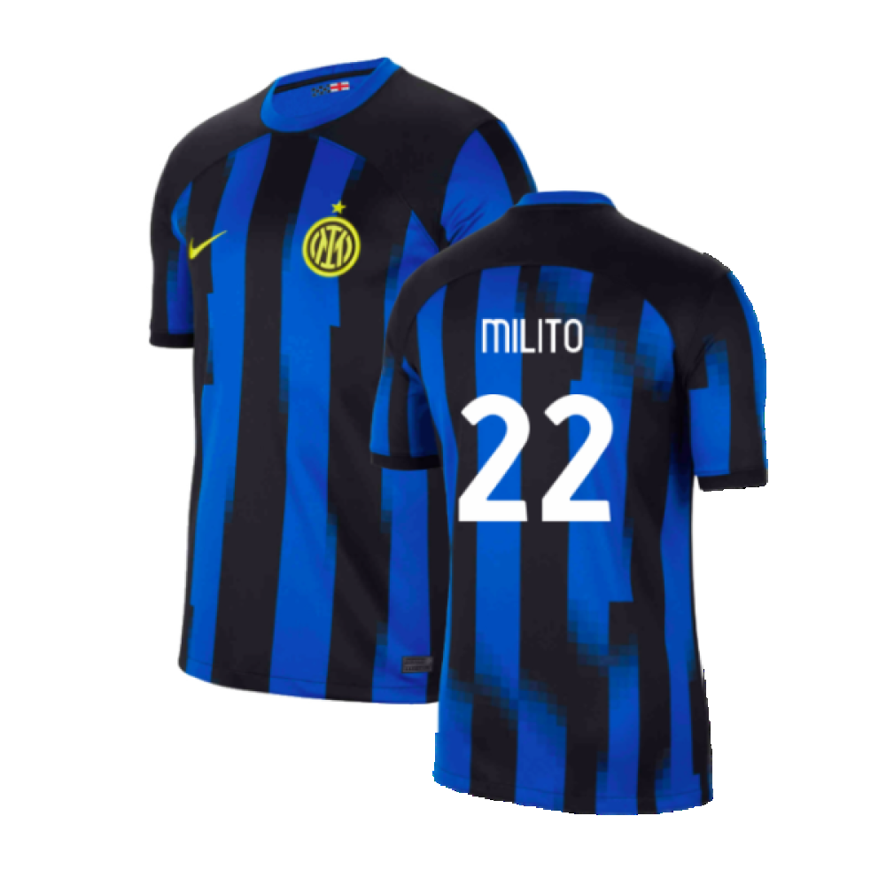 Inter Milan 2023-24 Home Shirt (SB) (Milito 22) (Excellent)_0