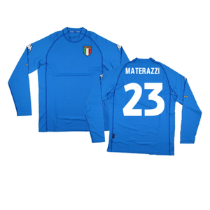 Italy 2000-2002 Home Long Sleeve Shirt (XXL) (Excellent) (MATERAZZI 23)_0