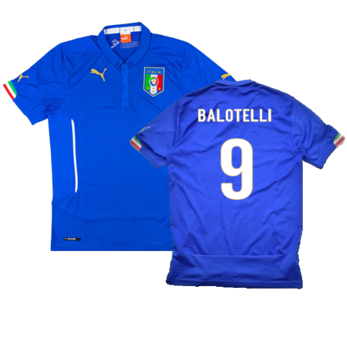 Italy 2014-16 Home Shirt (XL) (Excellent) (Balotelli 9)