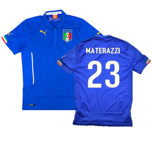 Italy 2014-16 Home Shirt (M) (Good) (Materazzi 23)_0