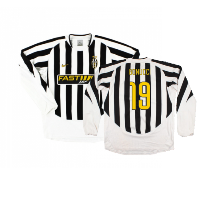 Juventus 2003-04 Long Sleeve Home Shirt (M) (Very Good) (Bonucci 19)