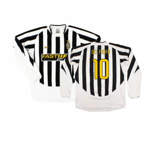 Juventus 2003-04 Long Sleeve Home Shirt (M) (Very Good) (Del Piero 10)_0