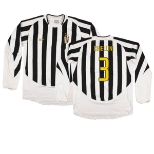 Juventus 2003-04 Long Sleeve Home Shirt (Sponsorless) (L) (Excellent) (Chiellini 3)_0