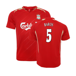 Liverpool 2005-06 Retro European Home Shirt (L) (Baros 5) (Excellent)_0