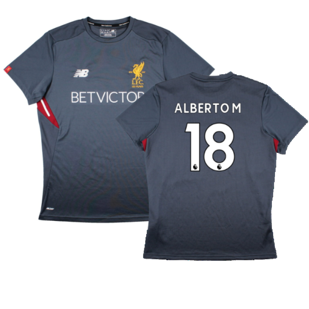 Liverpool 2017-18 New Balance Training Shirt (L) (Alberto M 18) (Excellent)_0