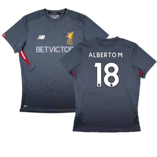 Liverpool 2017-18 New Balance Training Shirt (L) (Alberto M 18) (Excellent)_0