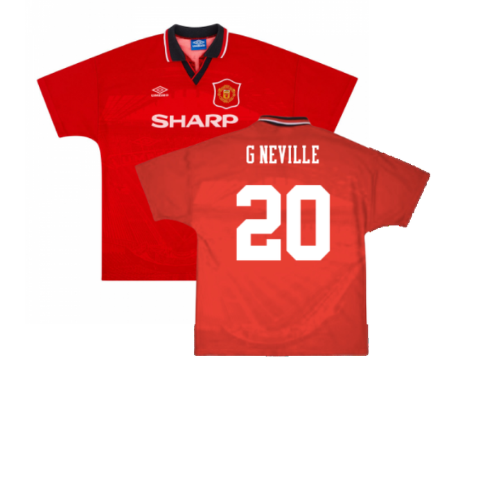 Manchester United 1994-96 Home Shirt (Excellent) (G Neville 20)