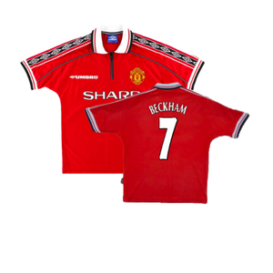 Manchester United 1998-2000 Home (M) (Very Good) (Beckham 7)_0