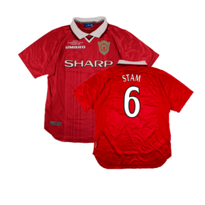 Manchester United 1999-00 European Home Shirt (L) (Excellent) (Stam 6)_0